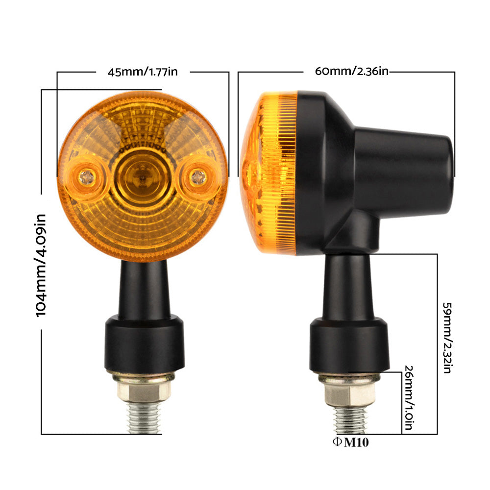 4x Classic Motorcycle Front & Rear Indicators Turn Signal Lights Amber Universal