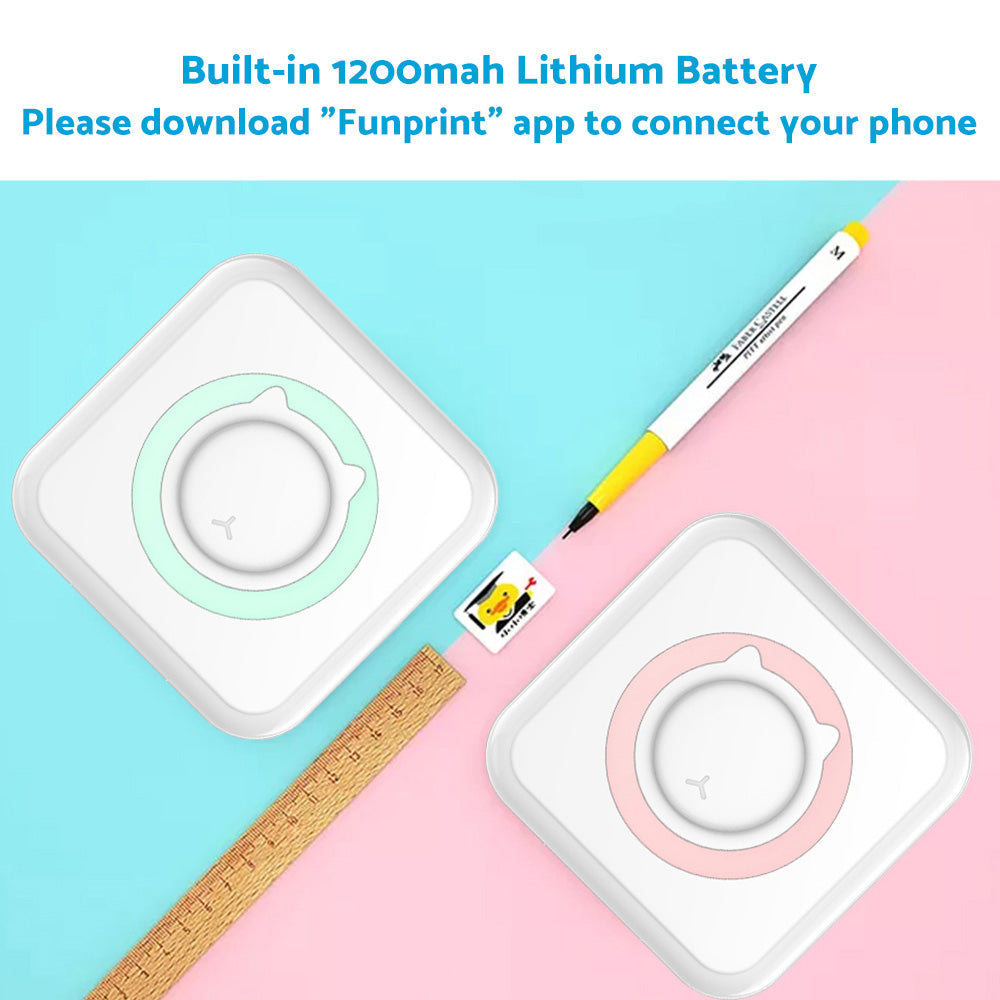 Mini Pocket Thermal Printer Suitable for Wireless Bluetooth Photo Paper Inkless