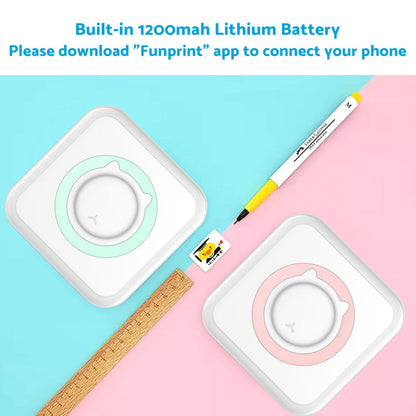 Mini Pocket Thermal Printer Suitable for Wireless Bluetooth Photo Paper Inkless