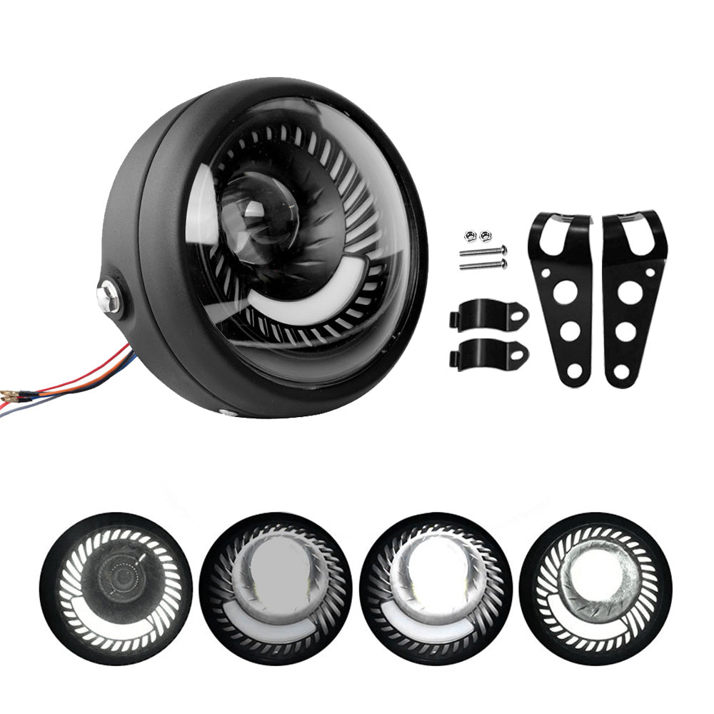 6.5-inch Motorcycle LED Headlight Suitable for Cafe Racer Motorcycles