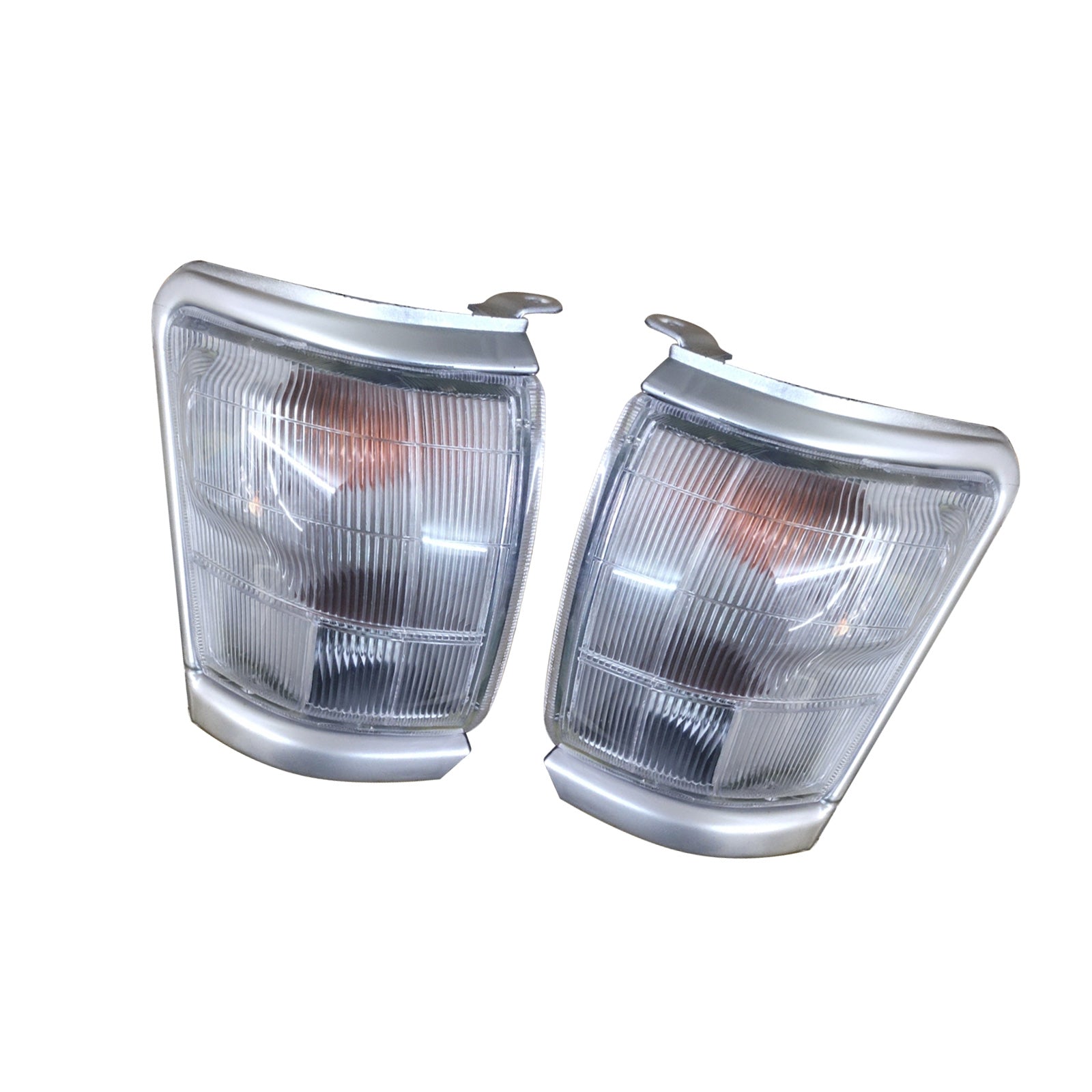 Pair Clear Corner Indicator Blinker Park Lights Suitable for 97-01 Toyota Hilux.