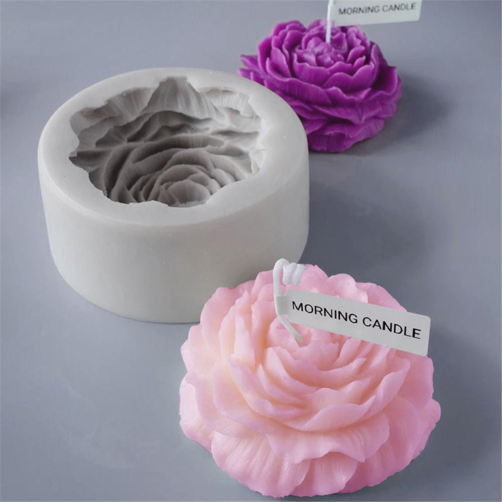 Silicone Peony Aromatherapy Soap Wax Candle MOLD Making Resin Mould DIY Craft.