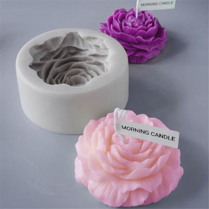 Silicone Peony Aromatherapy Soap Wax Candle MOLD Making Resin Mould DIY Craft.