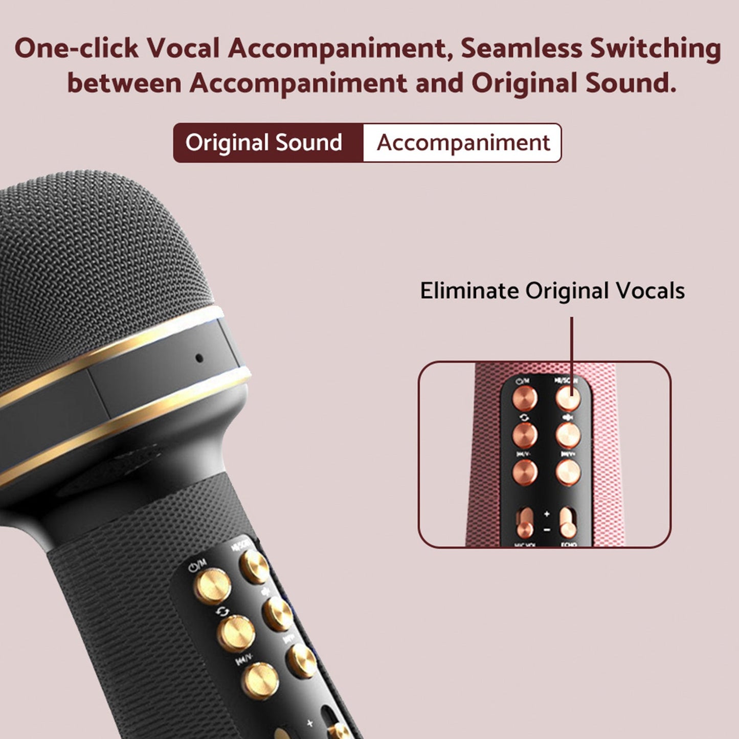 Wireless Bluetooth Portable Karaoke Microphone Speaker Suitable for Home Party S
