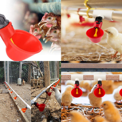 20x Poultry Chicken Automatic Drinker Cup Waterer Chook Bird Water Feeder Set.