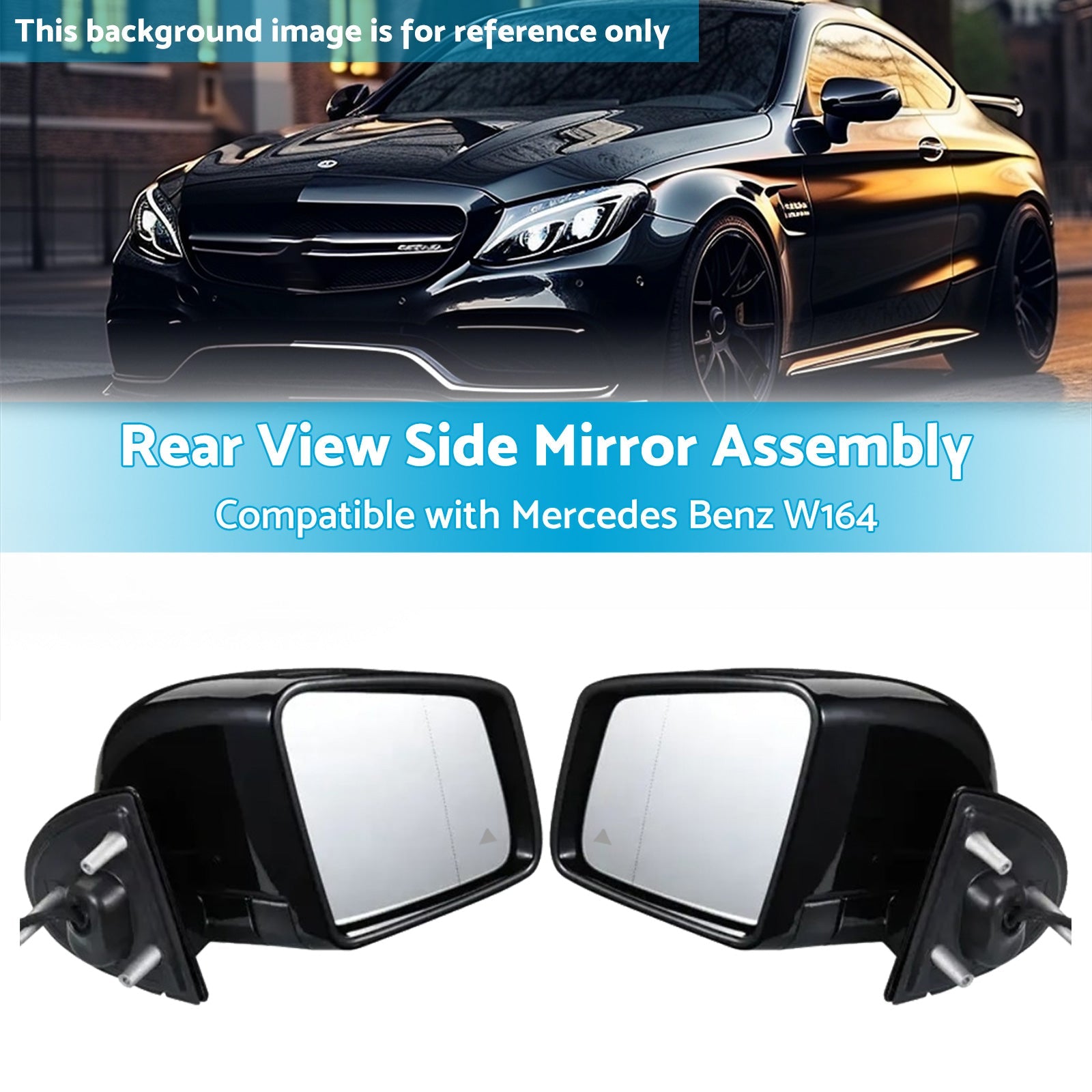View Side Mirror Assembly Rear Suitable for 05-11 Mercedes Benz W164 X164 ML GL.