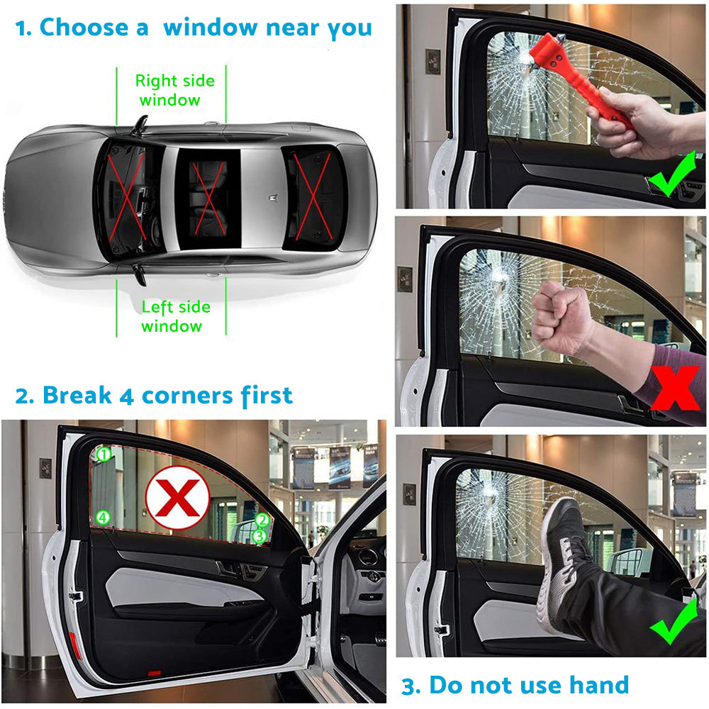 Car Emergency Hammer Window Glass Breaker Seat Belt Cutter Safety Escape Tool.