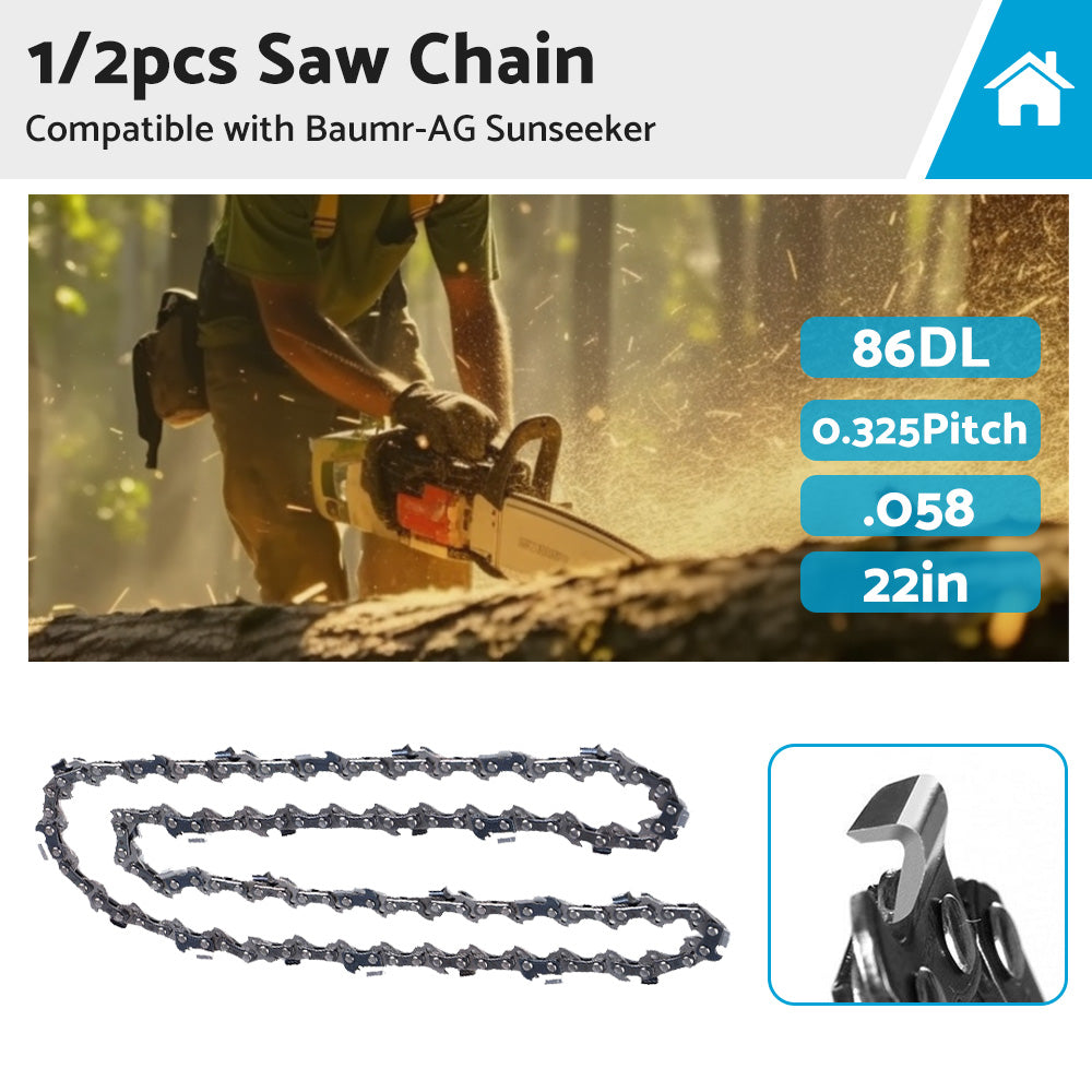 22  Chainsaw Chain 22inch 0. 325 . 058 86DL Suitable for Baumr-AG Sunseeker.