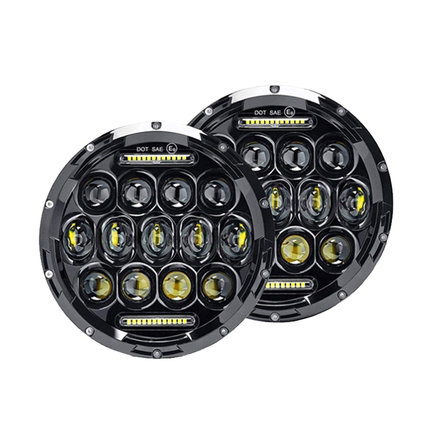 Pair of 7-Inch Round LED Headlights Hi/Lo DRL Beam Sealed Headlamps Suitable For Nissan Patrol