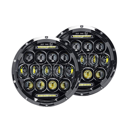 Pair of 7-Inch Round LED Headlights Hi/Lo DRL Beam Sealed Headlamps Suitable For Nissan Patrol