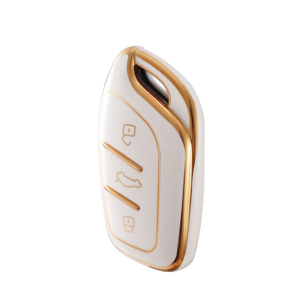 Beige TPU Remote Key Fob Case Cover Suitable For MG ZS EV 2022 / MG3 / MG5 / MG6 / MG7.