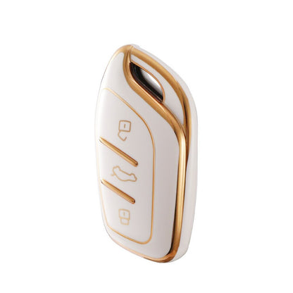 Beige TPU Remote Key Fob Case Cover Suitable For MG ZS EV 2022 / MG3 / MG5 / MG6 / MG7.