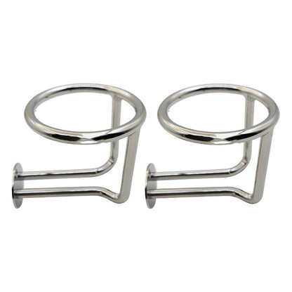 2x Marine Stainless Steel Drink Cup Holder Ring Suitable For Car Boat Yacht Truck RV.