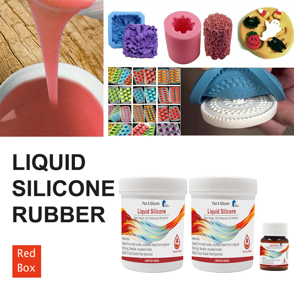 SH25 Liquid Silicone Rubber Mould Making Kit 100:3 Mix - 1Kg 5Kg 10Kg Red.
