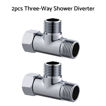 T Connector Toilet Bidet G1/2  3 Way Brass Chrome Diverter T Adapter AU.