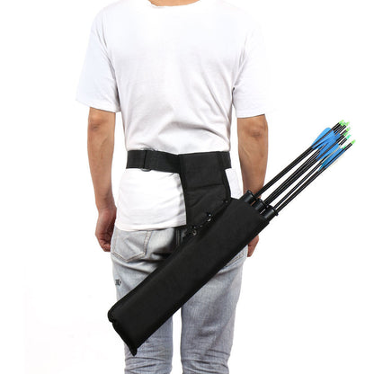 Archery Arrow Quiver Holder 3 Tube Back Waist Shoulder Strap Bag Pouch Hunting.