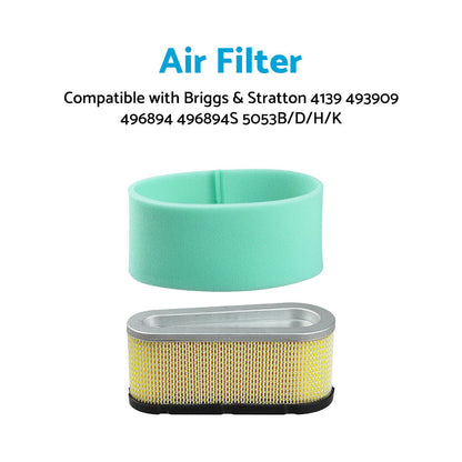 Air Filter Suitable For Briggs  and  Stratton 4139 493909 496894 496894S 5053B or D or H or K.