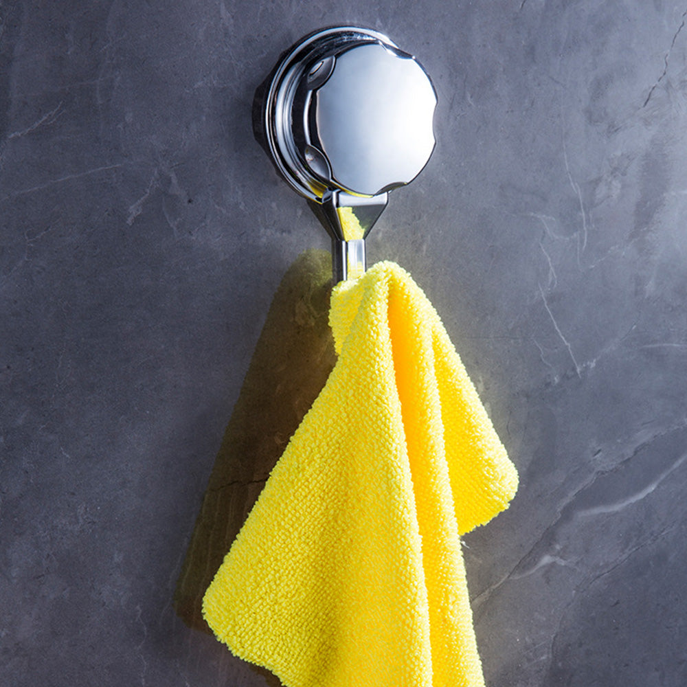 2x Strong Vacuum Suction Cup Hook Suitable for Bathroom and Kitchen Towel Shower
