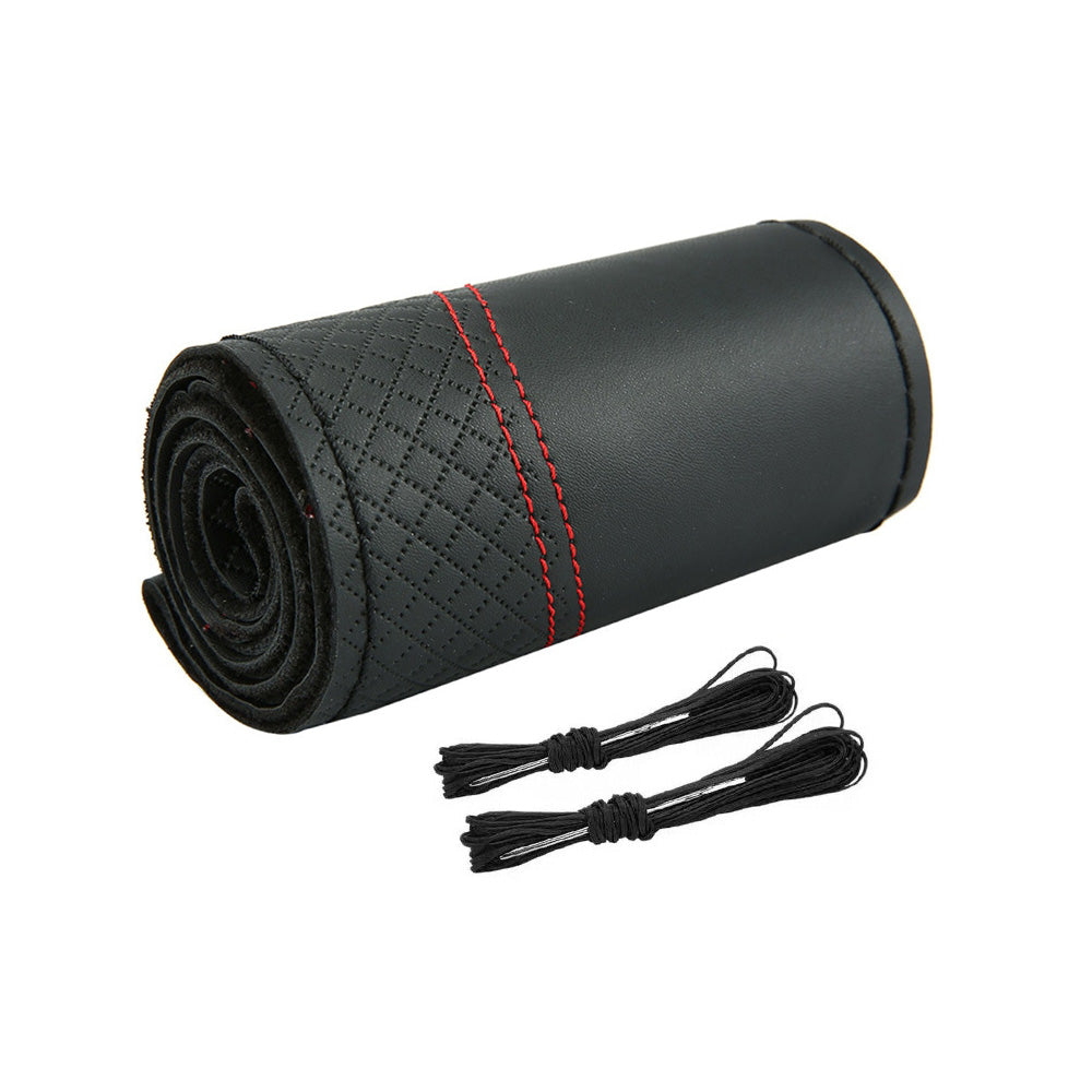 Premium Leather DIY Steering Wheel Cover Suitable For Car – 38cm Auto Protection With Needle