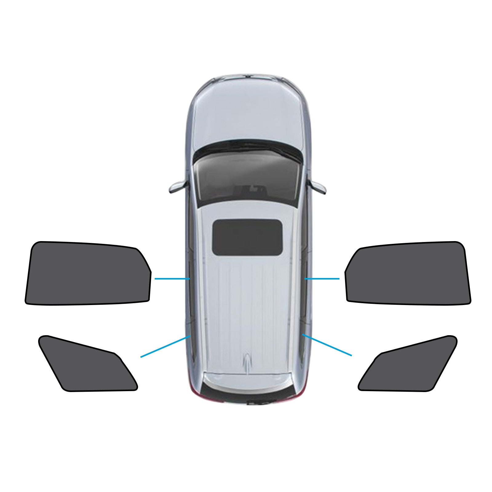 Triangular & Rear Window Magnetic Mesh Sunshades Suitable for Kia Sportage 21-24.