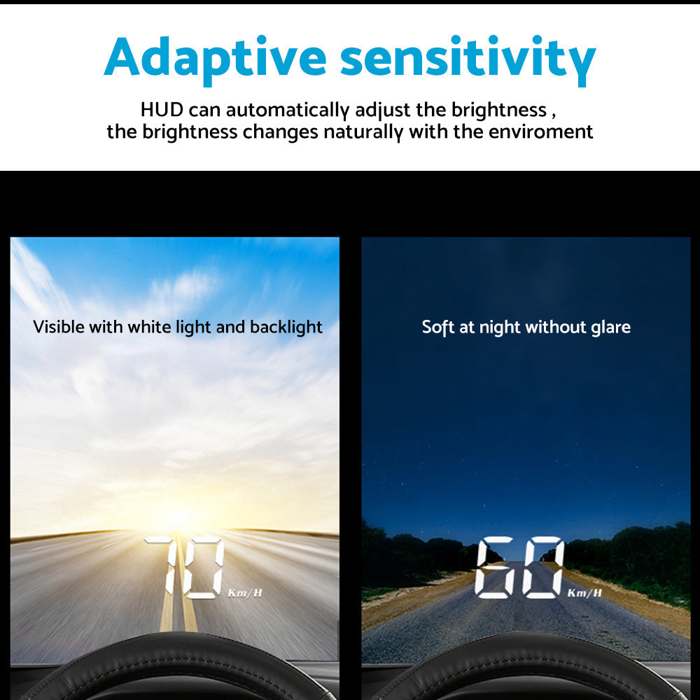 Universal Car Head-Up Display GPS Digital Speedometer with Speed Warning OBD2