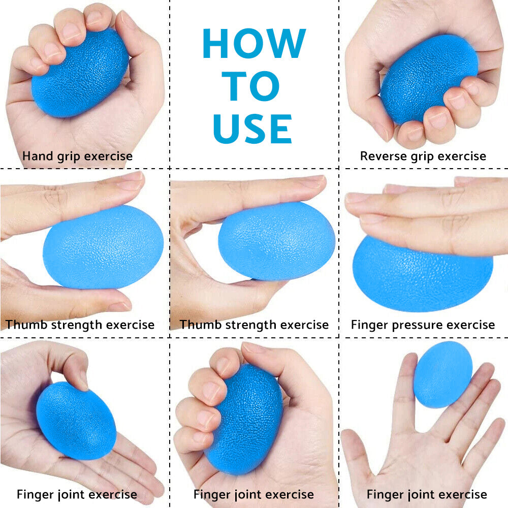 Hand Therapy Stress Relief Exercise Balls Set 4x Suitable For Hand Grip Strengthening and Finger Rehabilitation.
