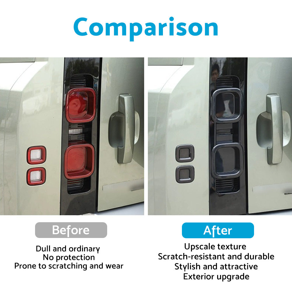 Smoked Blackened Tail Light Cover Suitable For Land Rover Defender 90 110 20-22.
