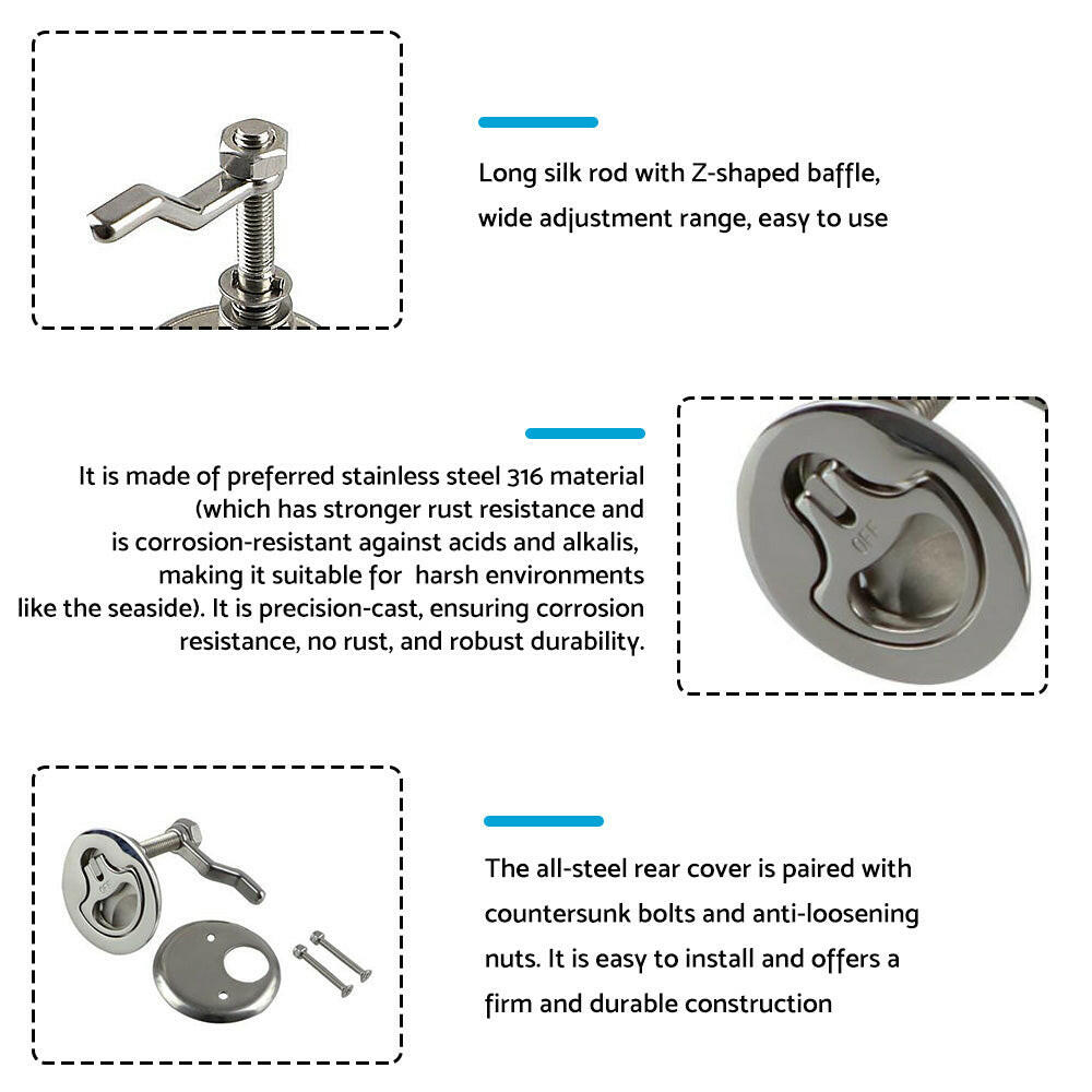 316 Stainless Steel Cam Deck Door Latch Lock Hatch Pull Lift Ring Suitable For Boat.