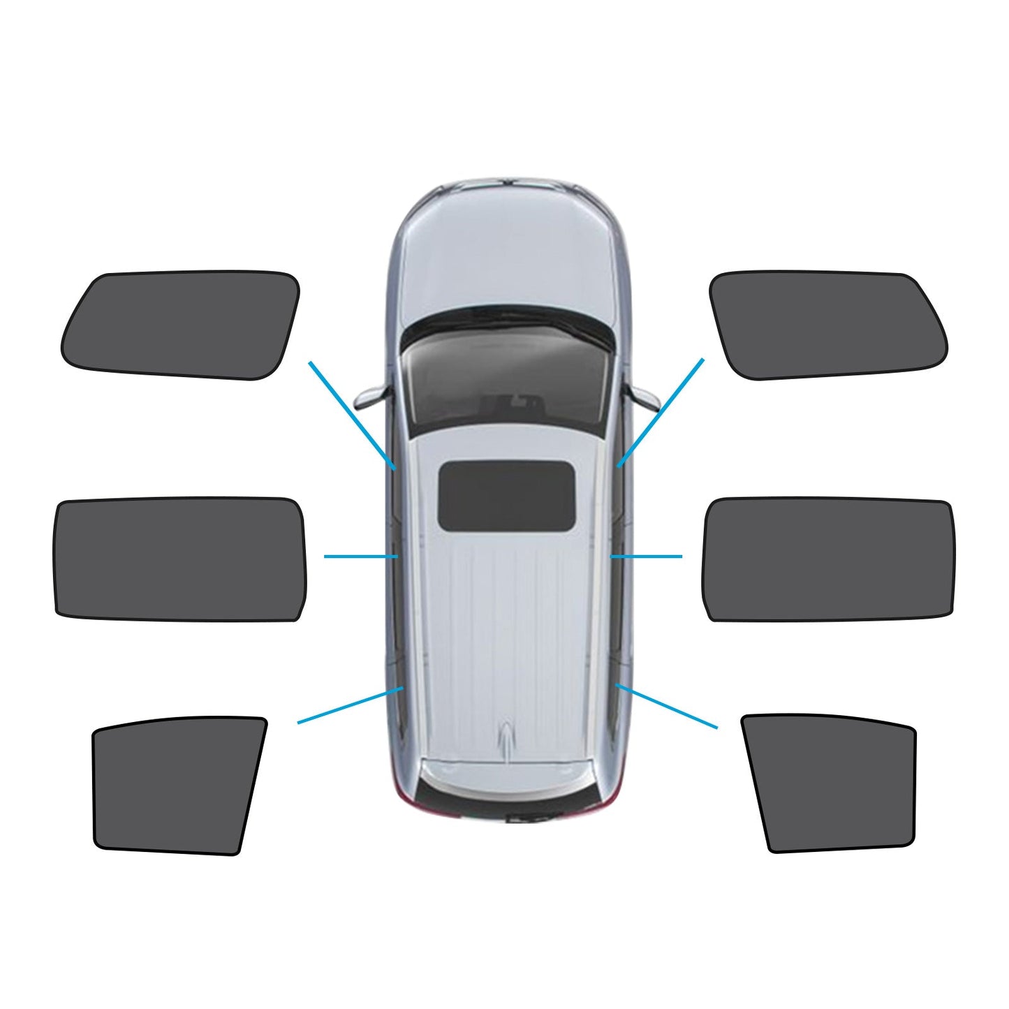 6x Window Magnetic Mesh Sunshades Front & Rear Suitable For Kia Carnival YP Series 2015-2020