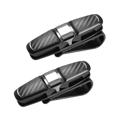 2x Car Sunglasses Holder Clip Case Eyeglasses Ticket Card Mount Suitable for Uni