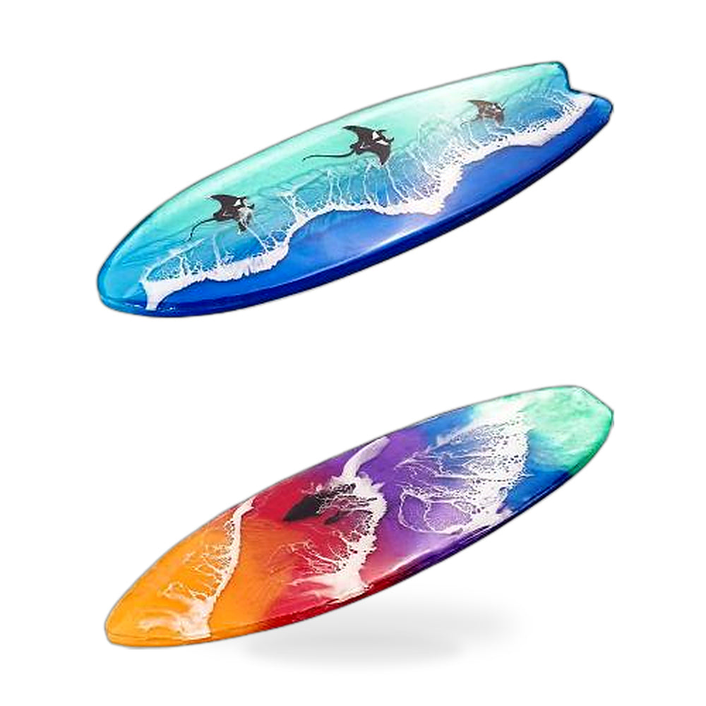 Surfboard Resin Tray Molds 15'' x 4'', 2Pcs Surf Board Silicone Molds for Resin,Large Resin Epoxy Molds Silicone for DIY Resin Ocean Waves Art, Wall Decor,Serving Board,Serving Tray - ZT2