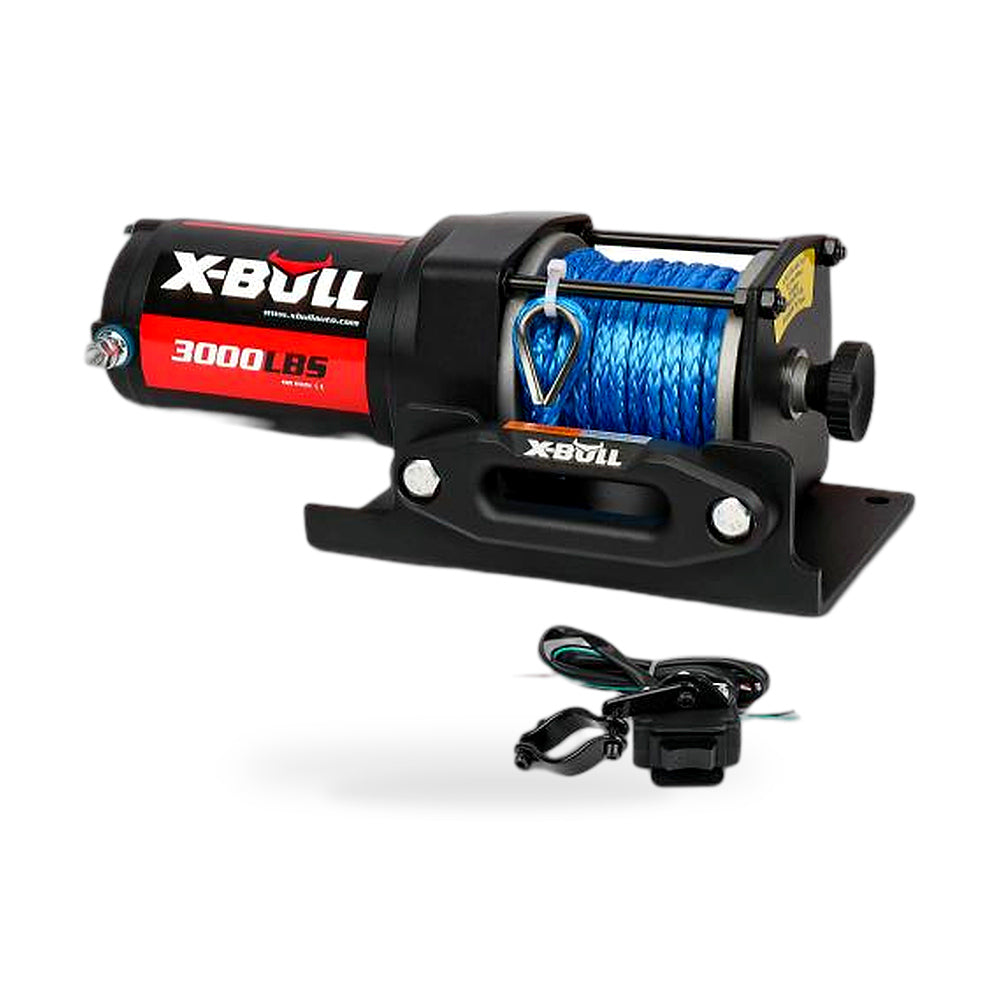 X-BULL Electric Winch 12V 3000lbs/1360kg Synthetic Rope 2 Wireless remotes BOAT ATV UTV 4WD - ZT2