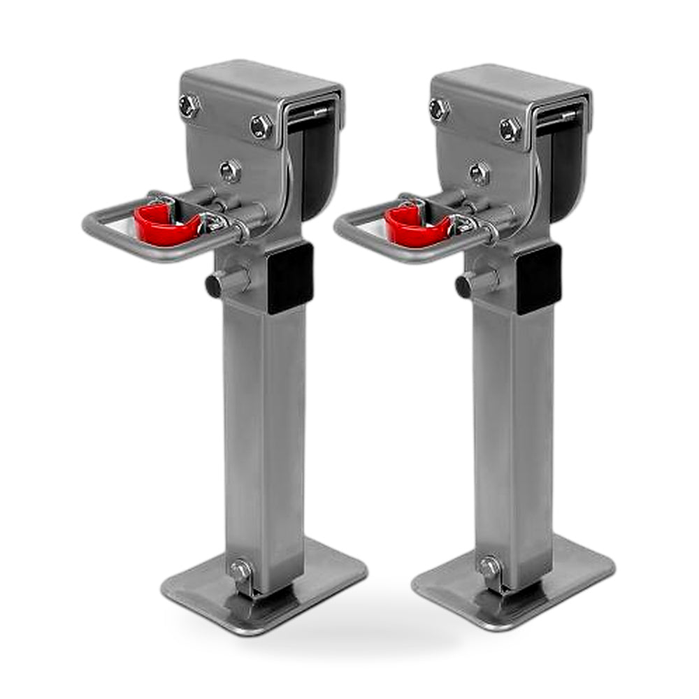 X-BULL Drop Down Corner Legs 440MM- 560MM Caravan Corner Stabilizer 1200LBS 2PCS Silver - ZT2