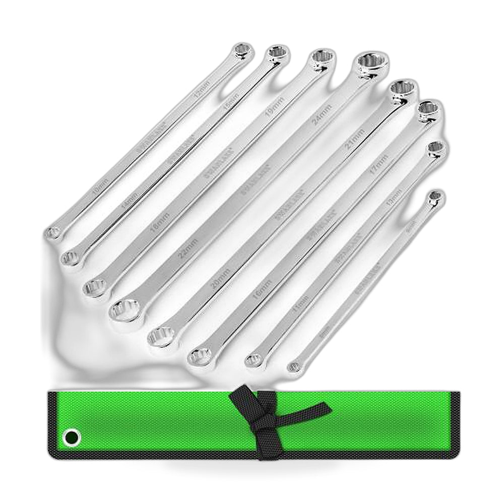 8PC Aviation Spanner Set Extra Long Wrench Double Ring CRV With Bag 8-24mm - ZT2