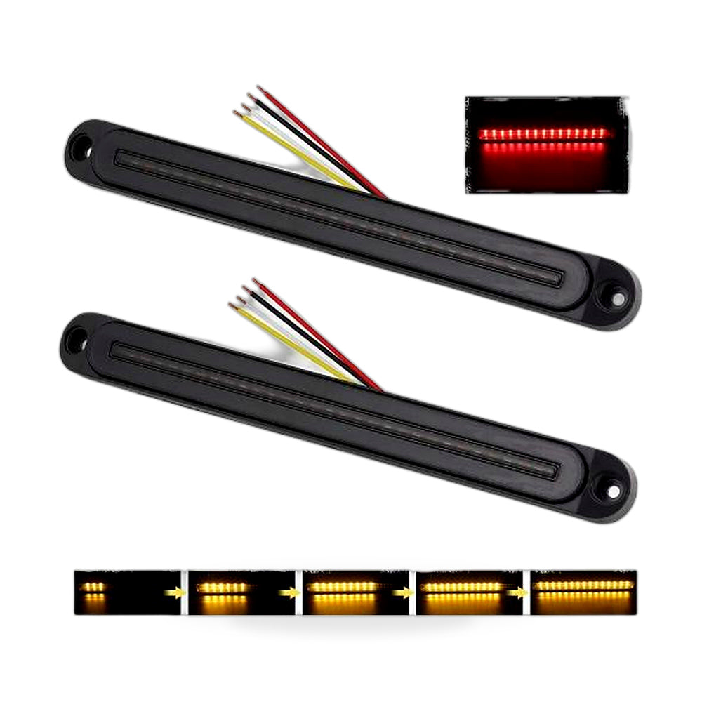2Piece LED Tail Lights Flowing Turn Signal Stop brake Trailer Truck Caravan IP68 - ZT2