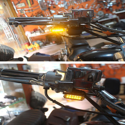 6x LED Mini Motorcycle Front Turn Signal Indicator Amber Light Suitable for Harl