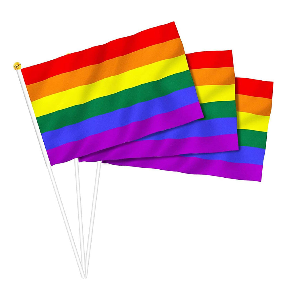 100x Small Rainbow Pride Flags Suitable for Gay, Lesbian & LGBT