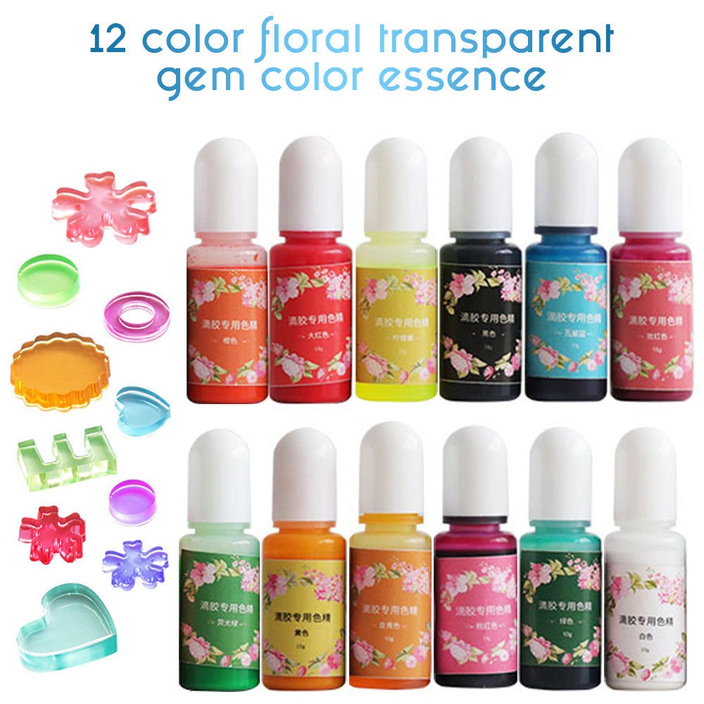 12 Colours Glitter Pigment Ink Epoxy Resin Colour Pigment Resin Floors Metallic.