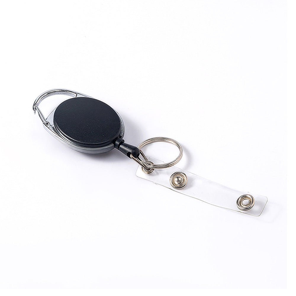 10X Key Rings Retractable Chain ID Pull Holder Reel Belt Clip Extend Recoil Oval.