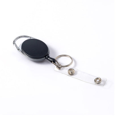 10X Key Rings Retractable Chain ID Pull Holder Reel Belt Clip Extend Recoil Oval.