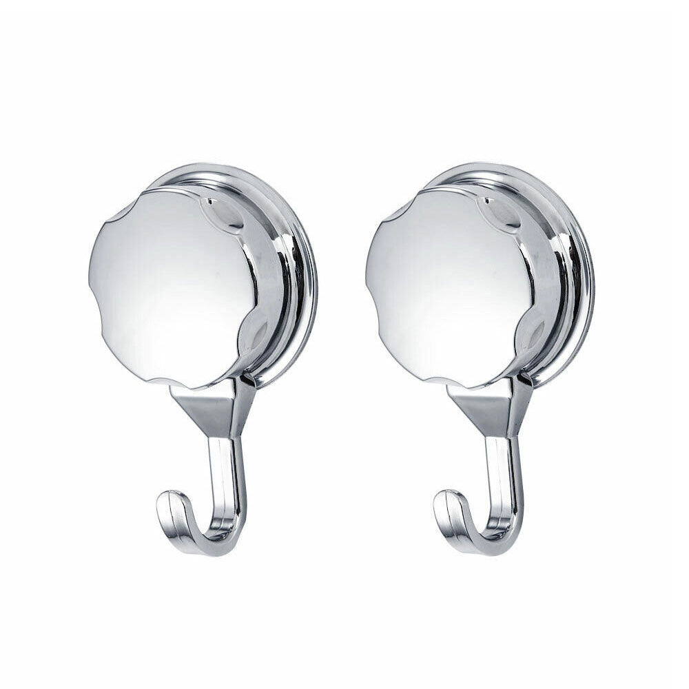 2x Strong Vacuum Suction Cup Hook Suitable for Bathroom and Kitchen Towel Shower