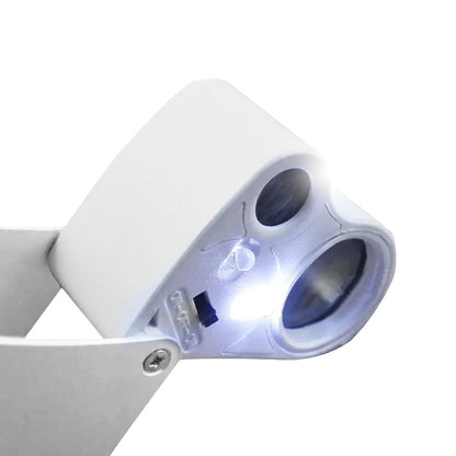 Jewelry Loupe Magnifier 30X 60X With LED Light 2 Lens Illuminated Loupe