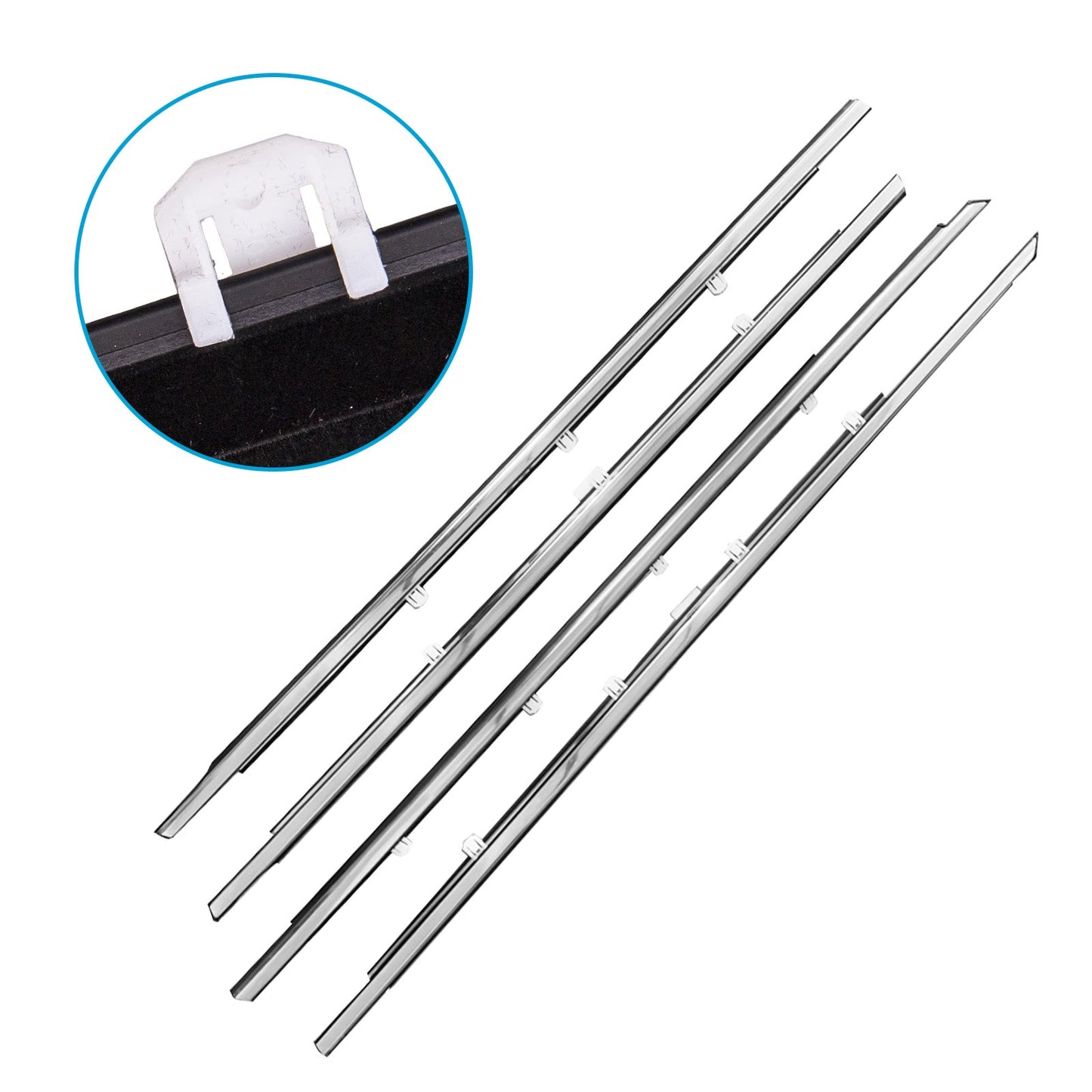 4x Window Glass Seal Weatherstrip Suitable for Honda Accord