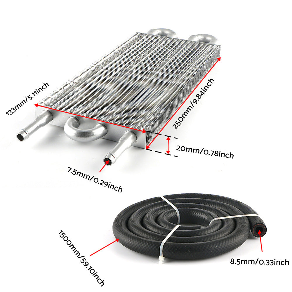 Universal 4 Row Transmission Oil Cooler Radiator Converter  Hose Mounting Kit.