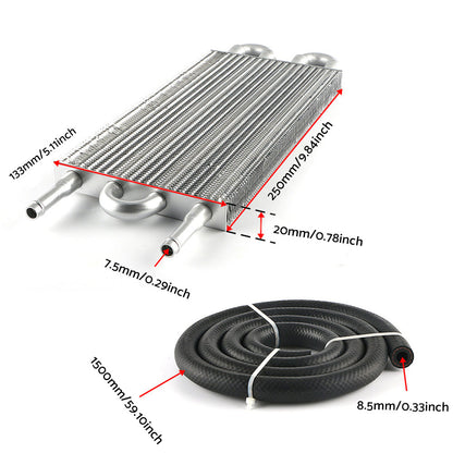 Universal 4 Row Transmission Oil Cooler Radiator Converter  Hose Mounting Kit.