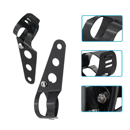 Black Twin Universal Headlight Dual Lamp Suitable For Motorcycle Street Fighter.