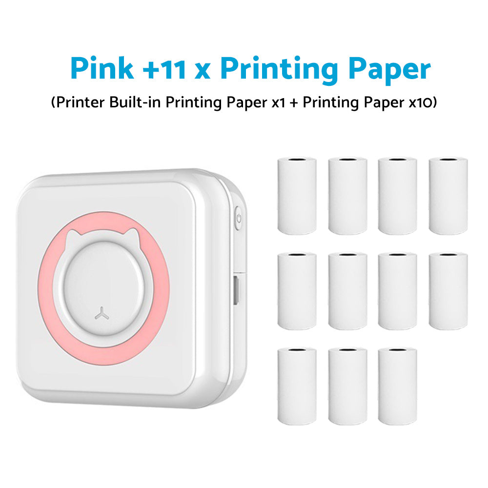 Mini Pocket Thermal Printer Suitable for Wireless Bluetooth Photo Paper Inkless