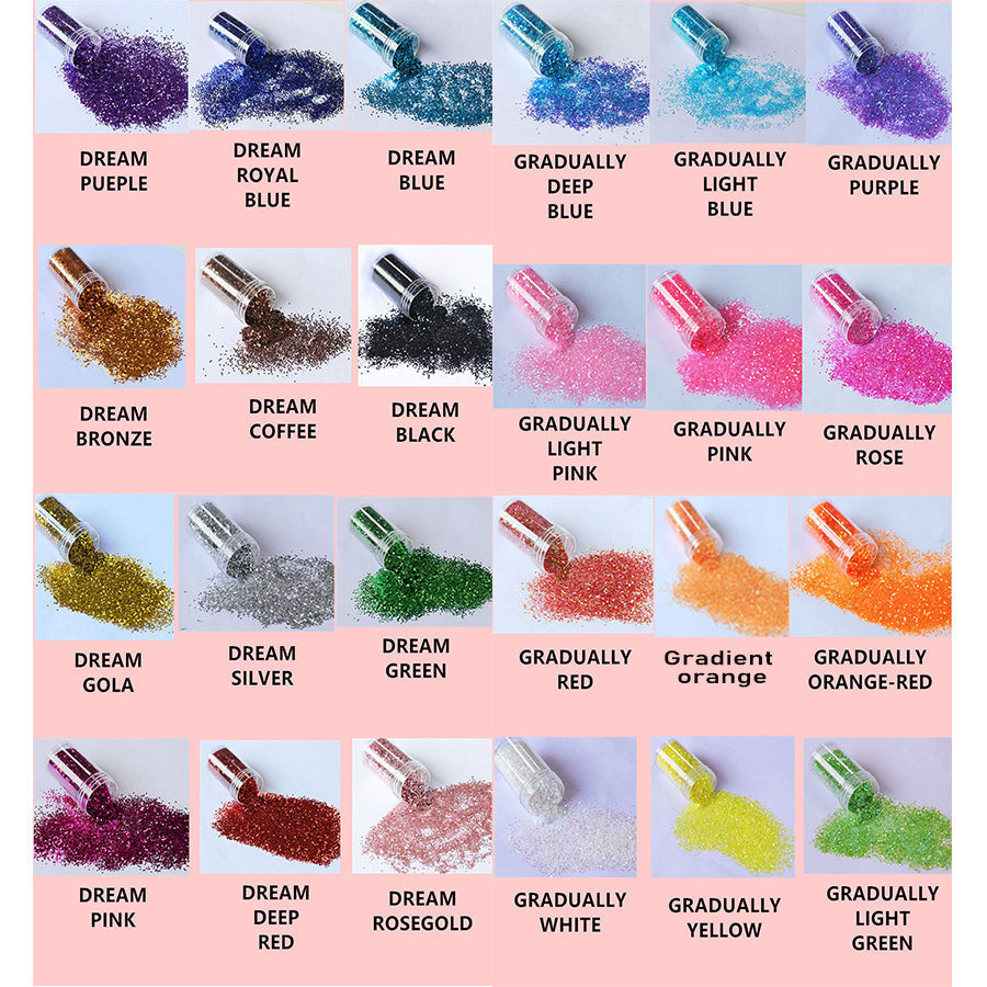 24x 20ml Colors Glitter Pigment Powder Suitable For Resin Epoxy Crafts.