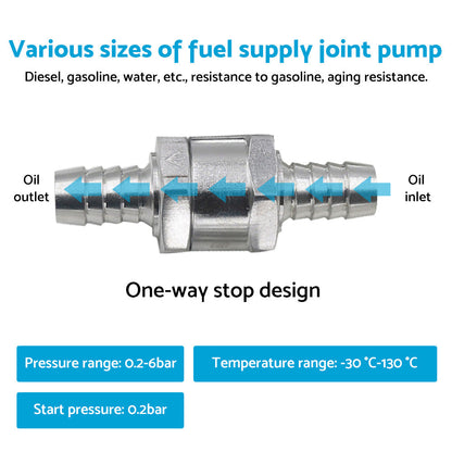 2x 3/8inch Inline Check Valve Suitable for Fuel Petrol Diesel Gas