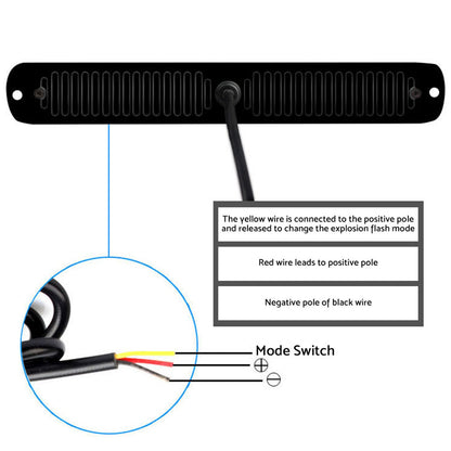 2x 48LED Amber Recovery Strobe Flashing Grille Lightbar Lamp Suitable For Truck